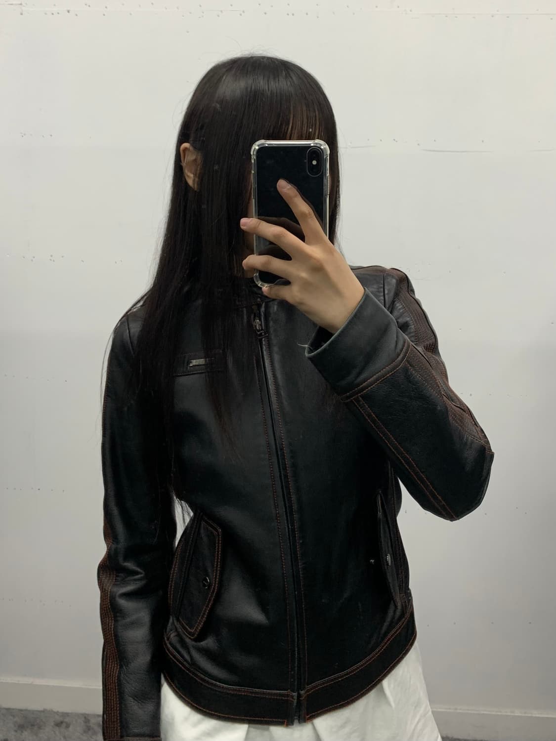 재패니즈 오렌지 스티치 램스킨 레더자켓 상품이미지2