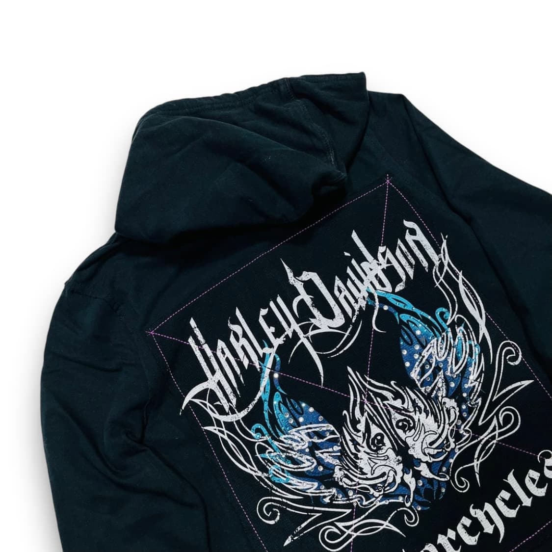 할리 데이비슨 트라이벌 y2k 타투 블랙 후디 집업 상품이미지2