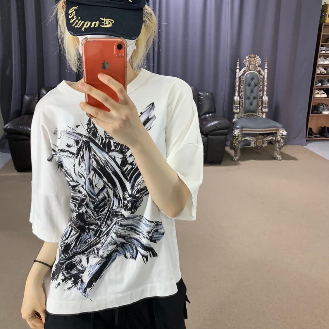 ISSEY MIYAKE MEN 이세이미야케 프린팅 오버핏 반팔 티셔츠 상품이미지3