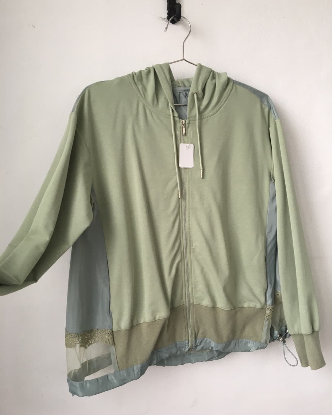Lace trimming hood zip up 상품이미지2