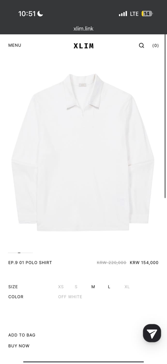 (구매) Xlim ep9 01 polo shirt XS 구매합니다 상품이미지1