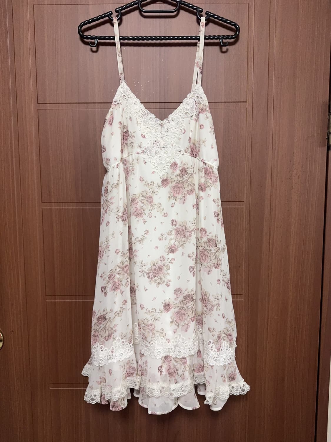 레스트로즈 일본 빈티지 모리걸 페어리 히메갸루 플라워 쉬폰 원피스 세트 상품이미지2