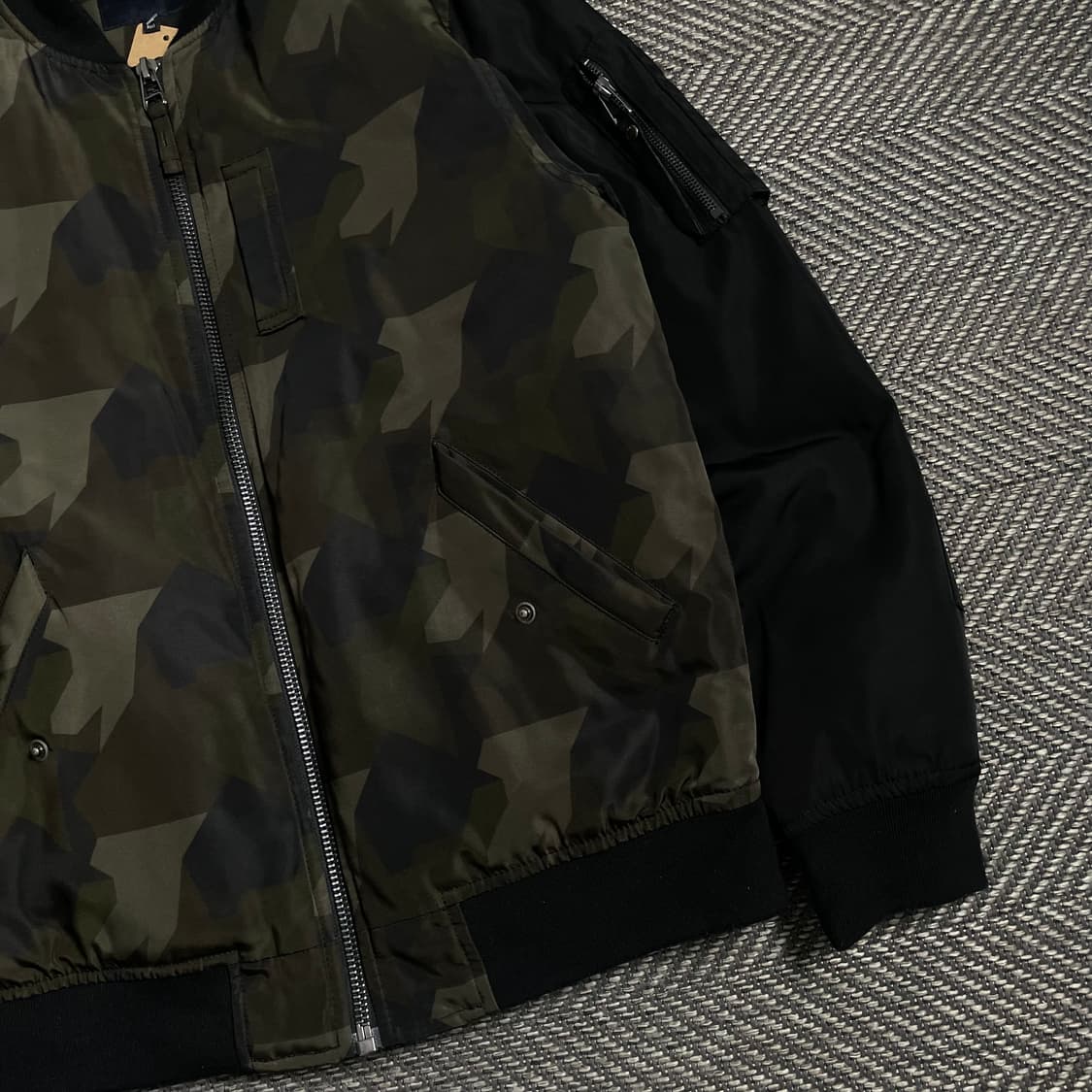 폴햄 퀄팅 누빔 카모 블루종 자켓o 4927 상품이미지2