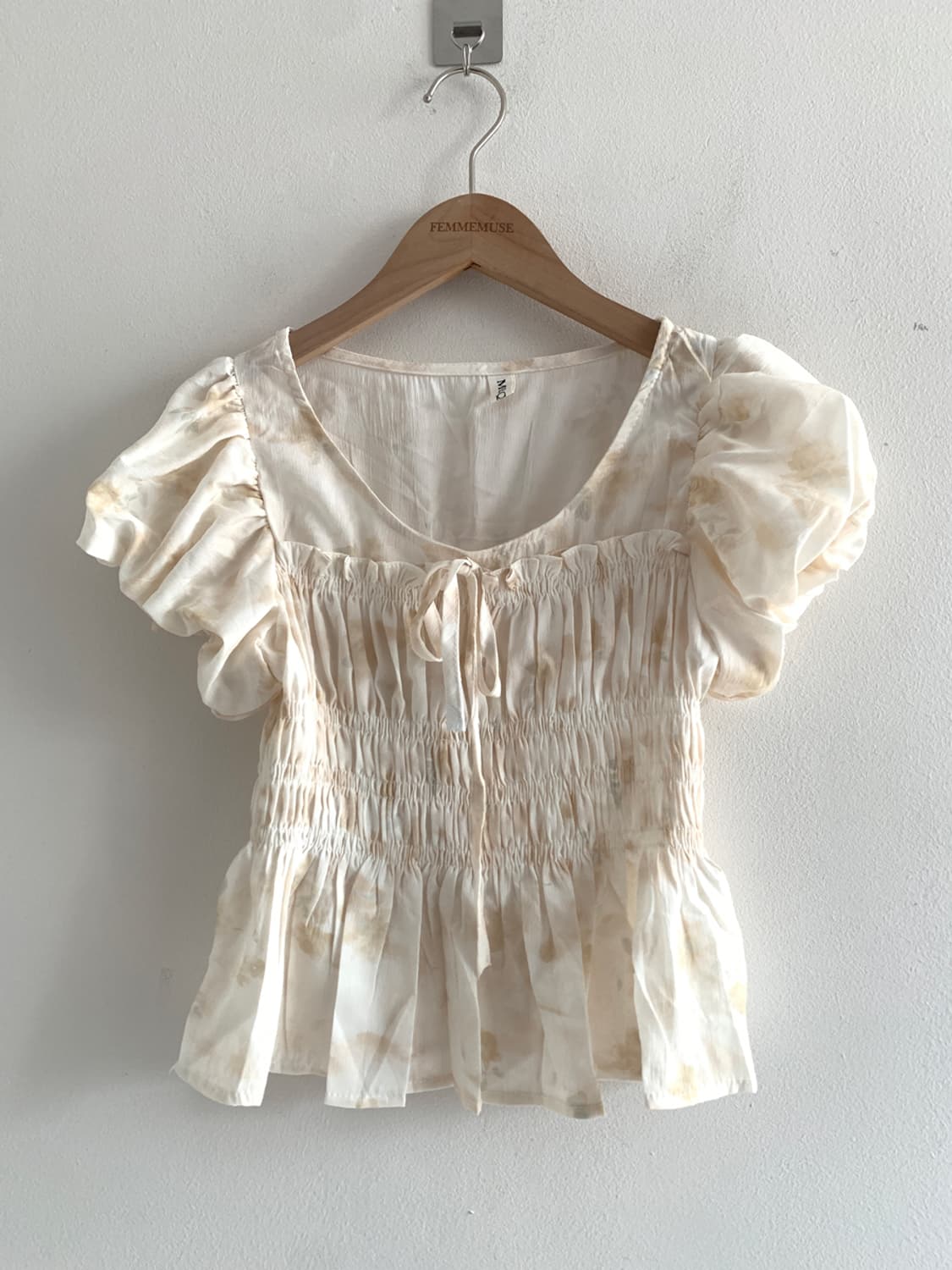 Floret shirring blouse top(yellow) 상품이미지2