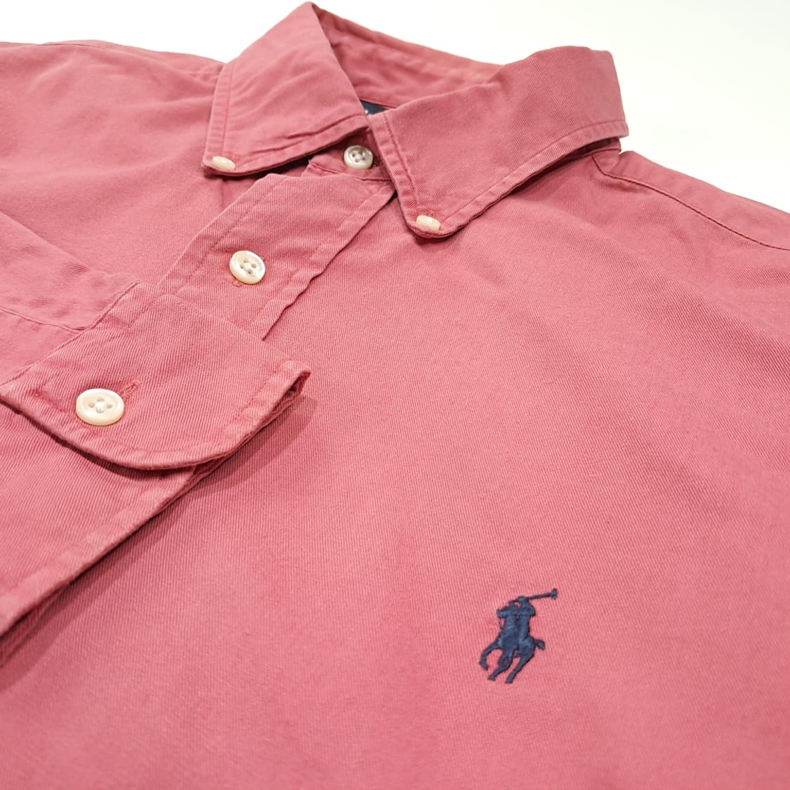 CL779 L 폴로 90s 미국판 버튼다운 빈티지 핑크 셔츠 남방 상품이미지4