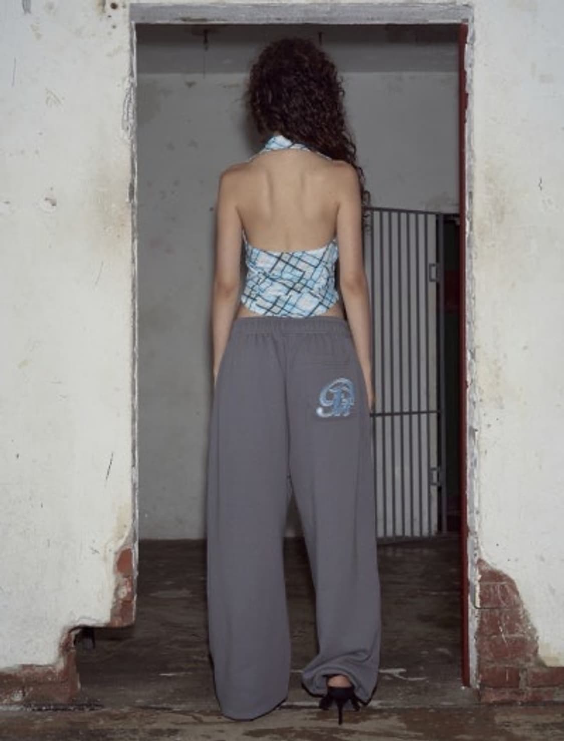 플리즈노팔로우 미나체크홀터탑 블루 Mina Check Halter Top 상품이미지5