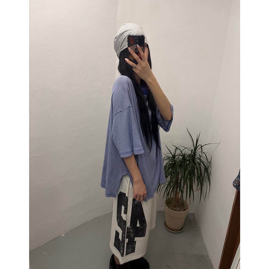 빔즈보이 BEAMS BOY Rib Big Mockneck T-shirt 상품이미지4