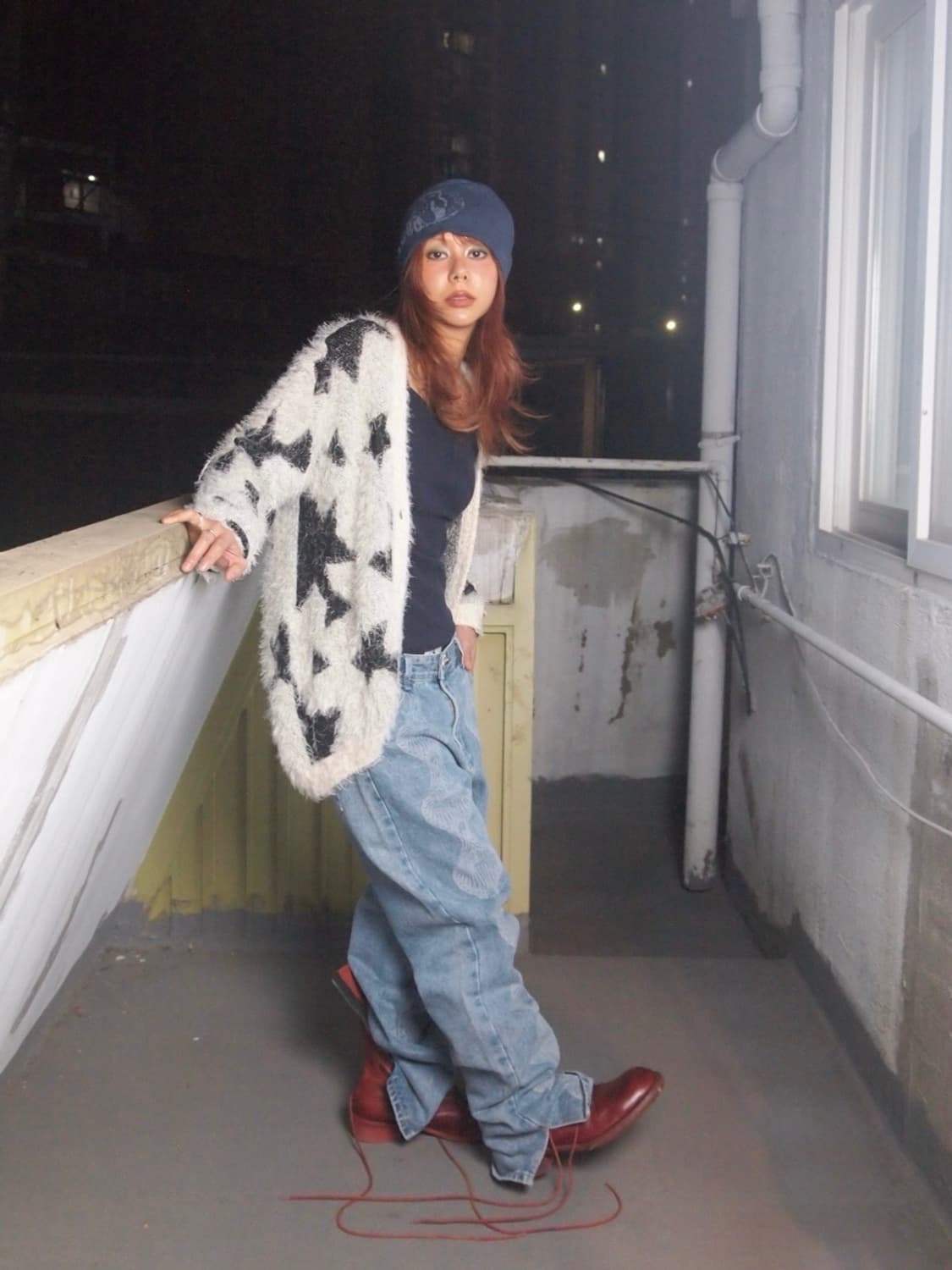 GUESS star fur cardigan 상품이미지3