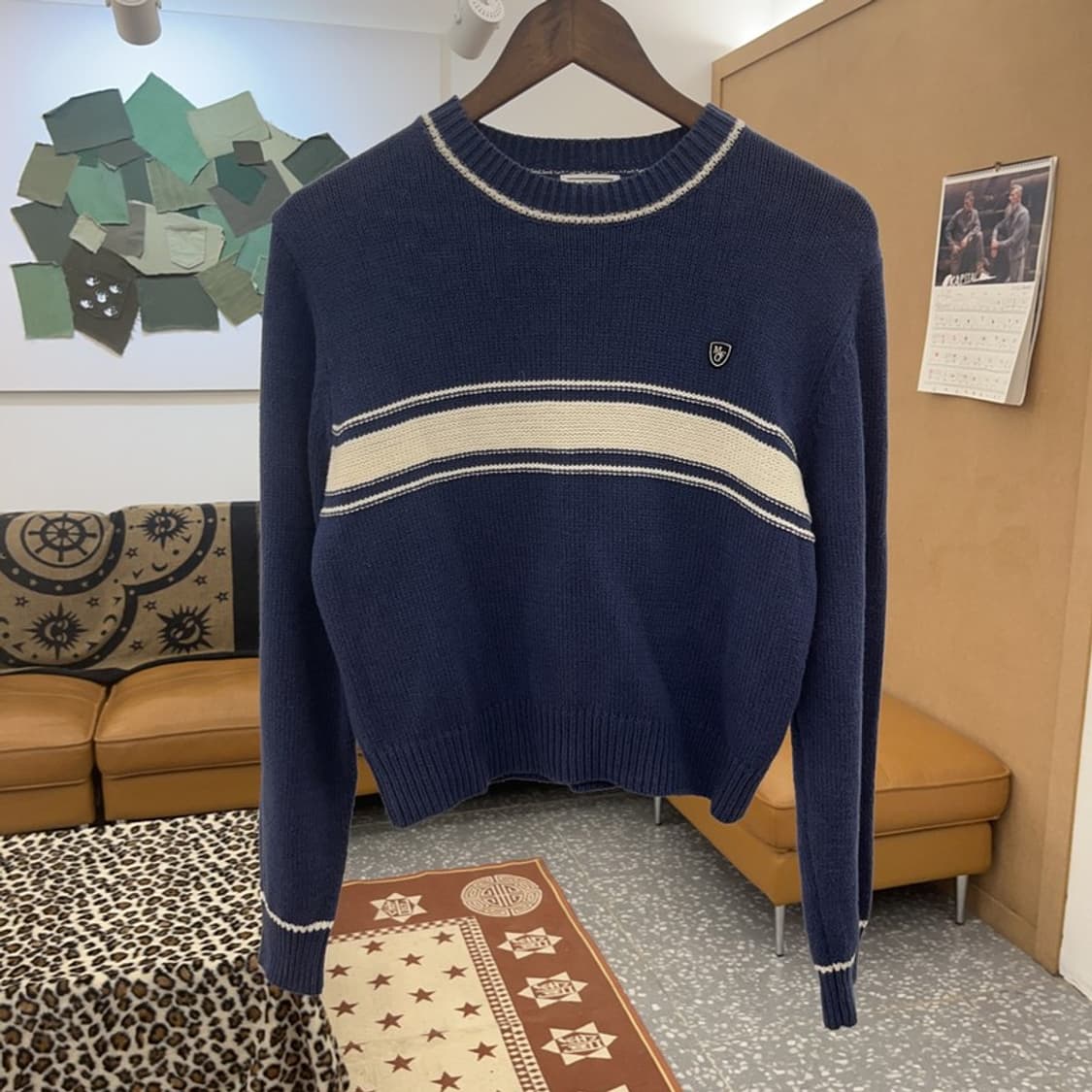 마리떼프랑소와저버 캐주얼 레트로 배색 세미크롭 니트 M C08884 상품이미지3