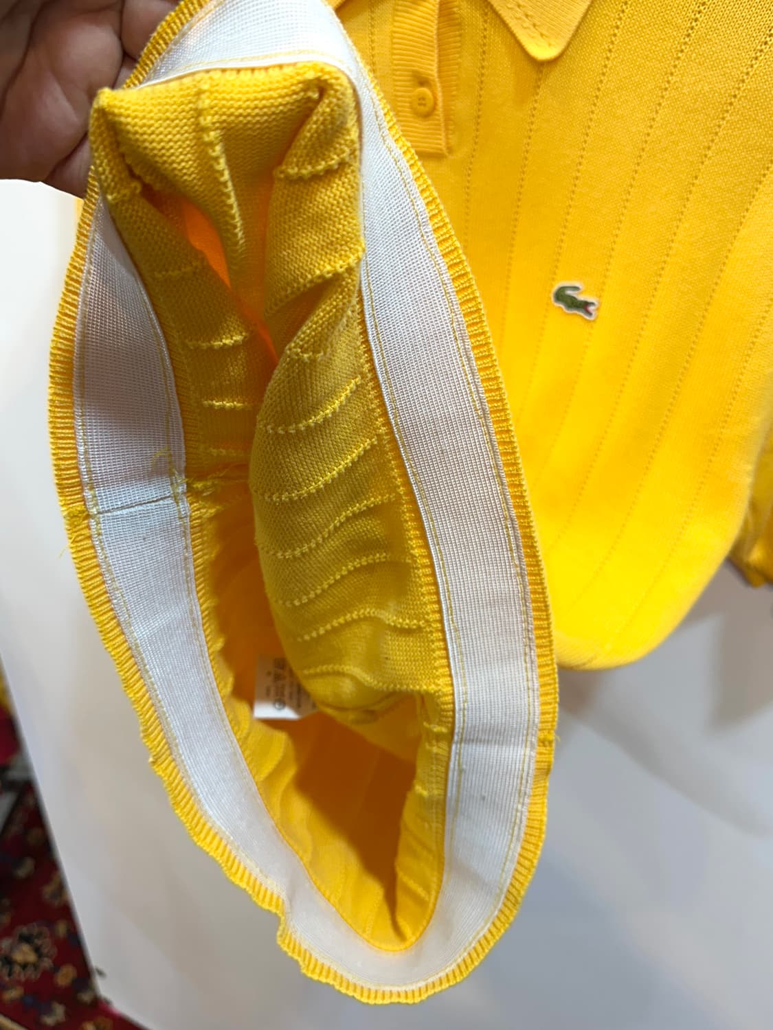 라코스테 여성 골지 반팔 니트 옐로우 상품이미지6