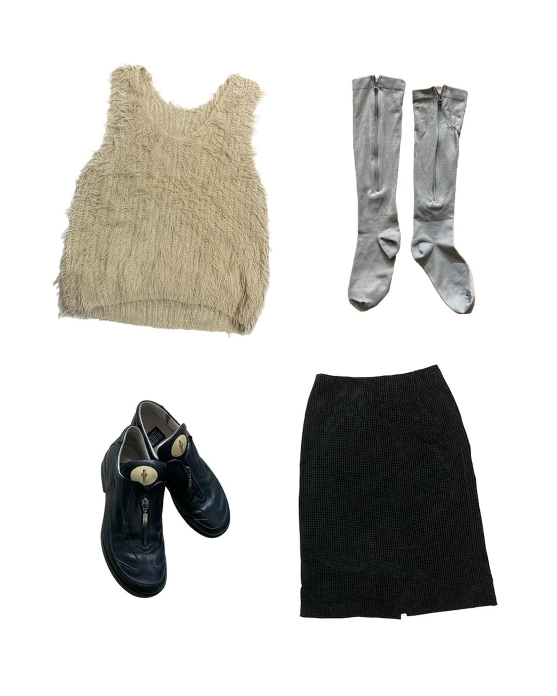 수입빈티지 미디 스커트 상품이미지5