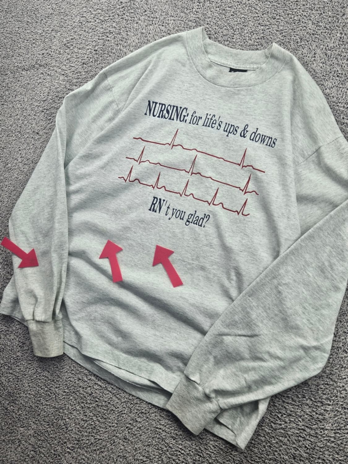 8~90's USA 프룻오브더룸 싱글스티치 롱슬리브 (XL) /11559 상품이미지4