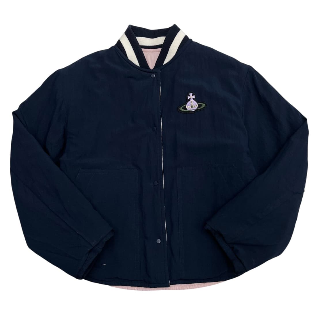 비비안 웨스트우드 ORB 자수 로고 리버시블 딸기우유 자켓 ( 중고 매물 상품이미지4