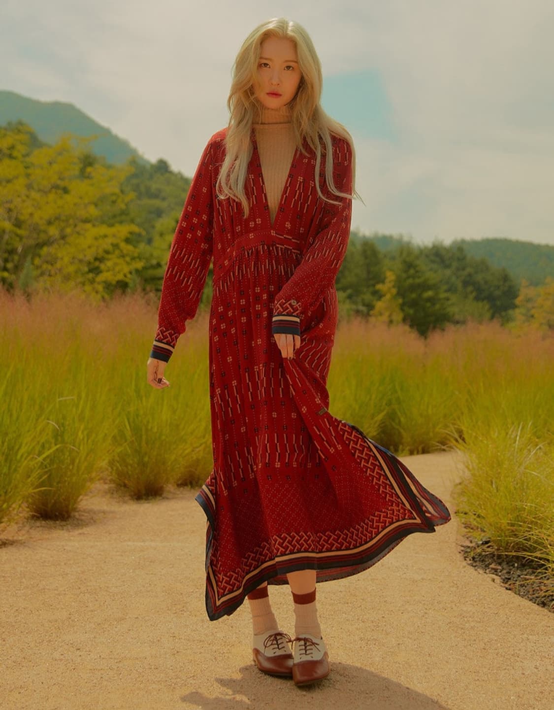 써스데이아일랜드 보더 변형 레이어드 원피스 M사이즈 상품이미지3