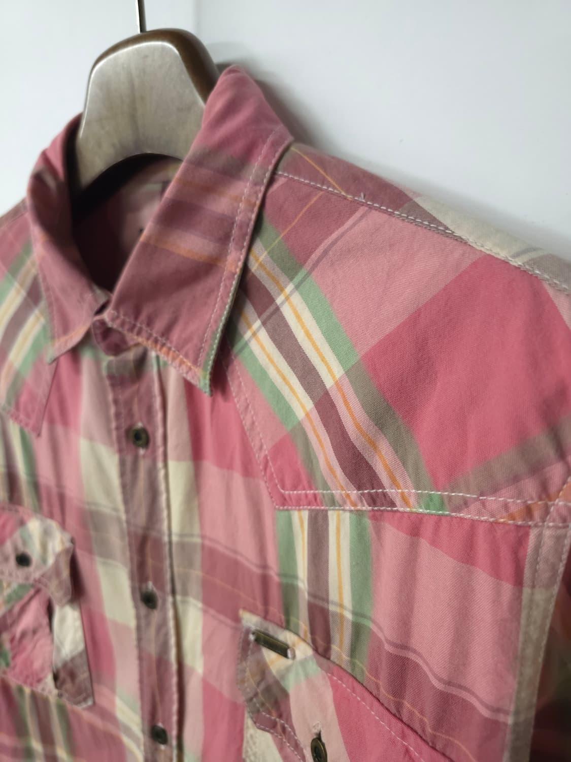 에드윈 남성 핑크체크 셔츠 100 상품이미지6