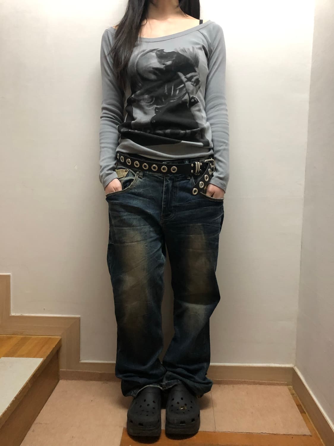 빈티지 지프 펑크 워싱 데님 팬츠 상품이미지3