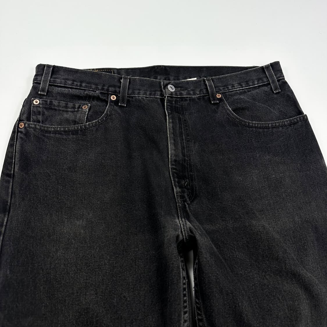 38 리바이스 505 클래식 스트레이트 흑청 데님팬츠 빅사이즈 상품이미지4