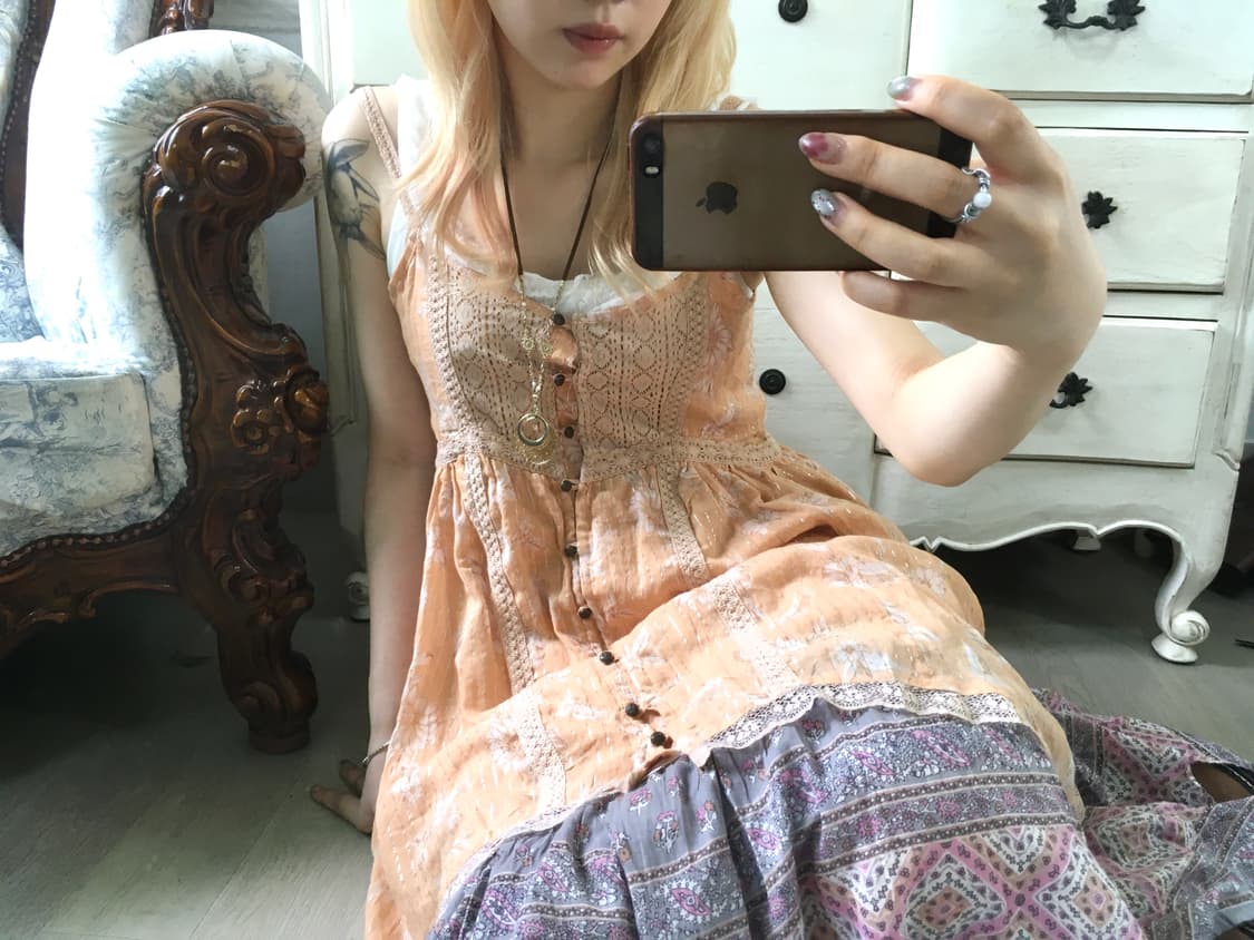 Axes femme 페어리 코랄 레이스 슬리브리스 원피스 상품이미지5