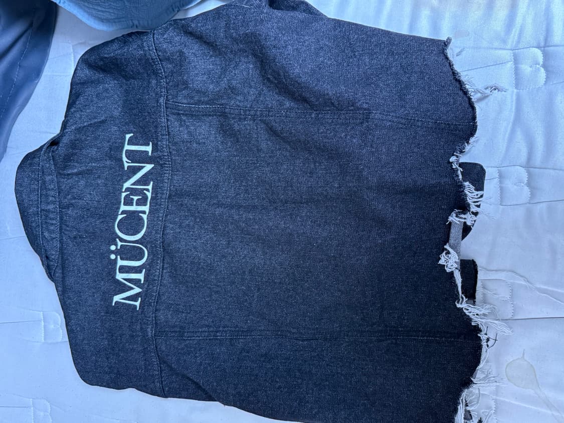 무센트 크롭 데미지 흑청데님 흑청자켓 상품이미지2