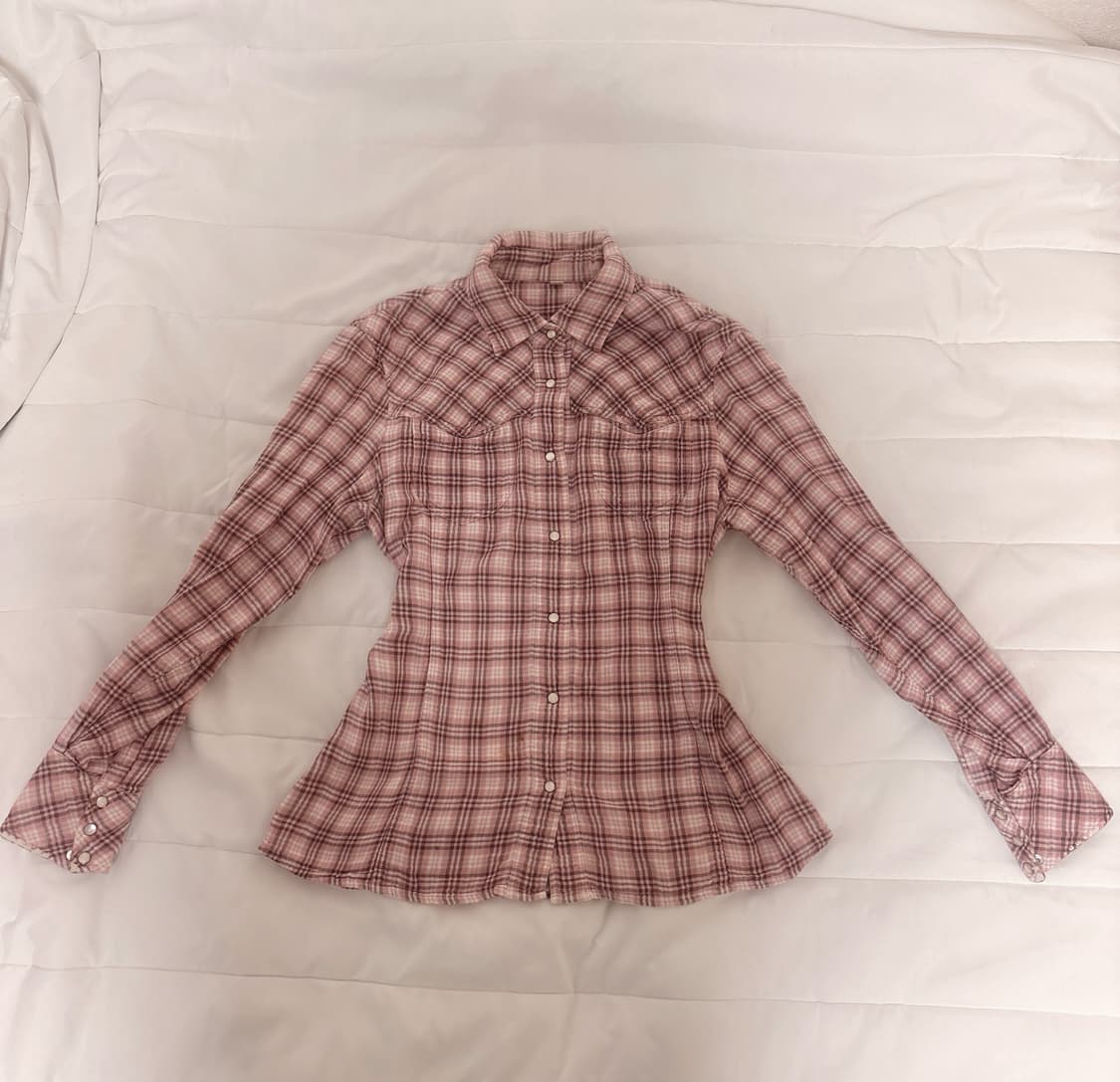 딸기 초코 대장 셔츠 일본 빈티지 너드걸 리즈리사 딸기우유 핑크 브라운 상품이미지2