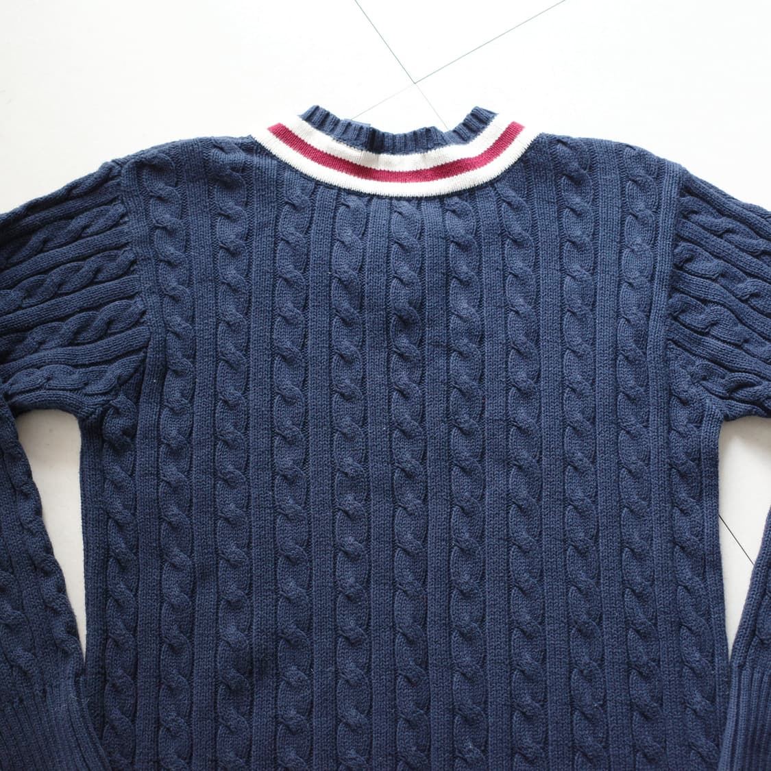 90s 폴로 랄프로렌 빈티지 크리켓 케이블 브이넥 니트 L 상품이미지7