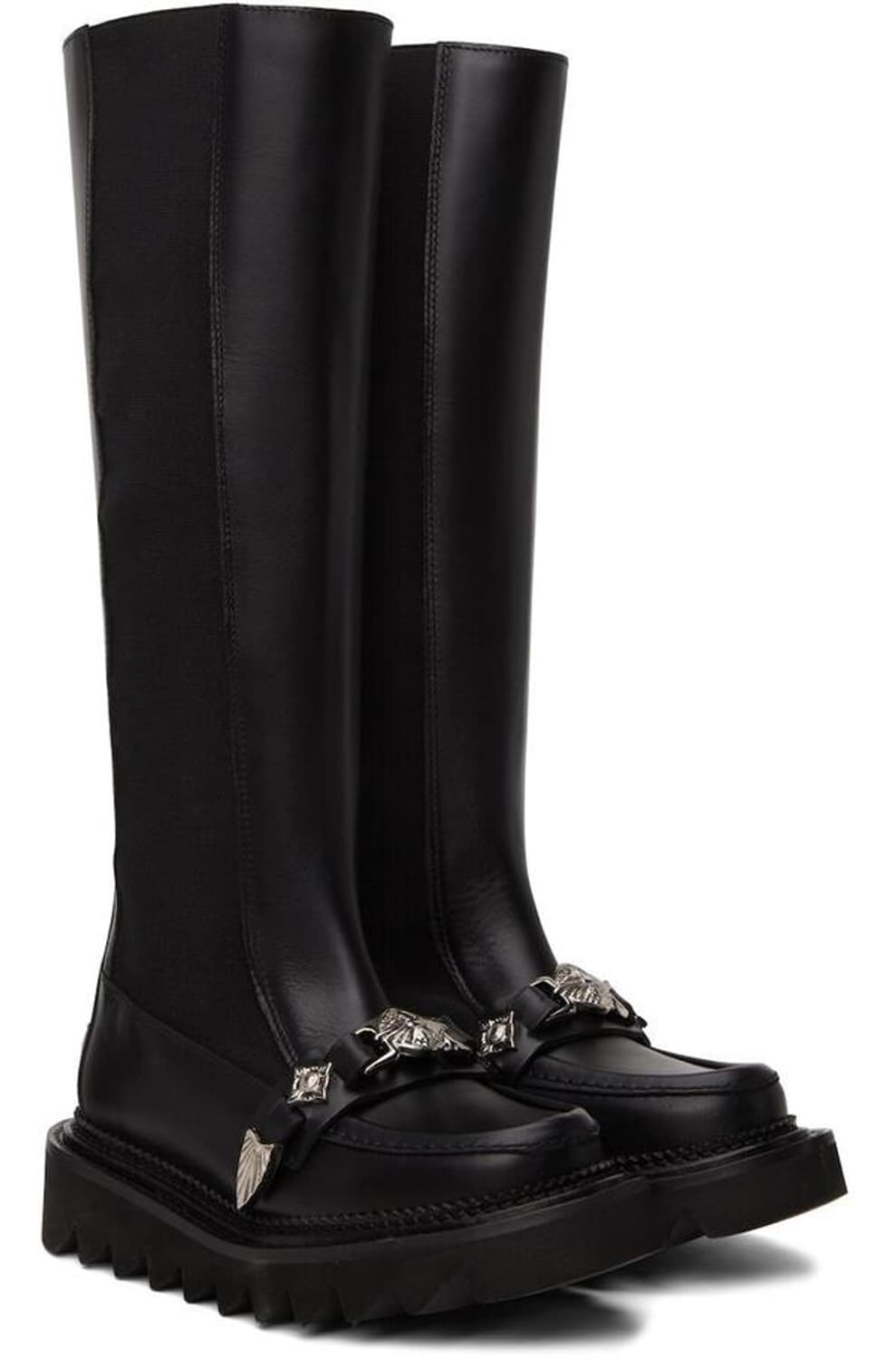 TOGA PULLA black leather tall boots 상품이미지3