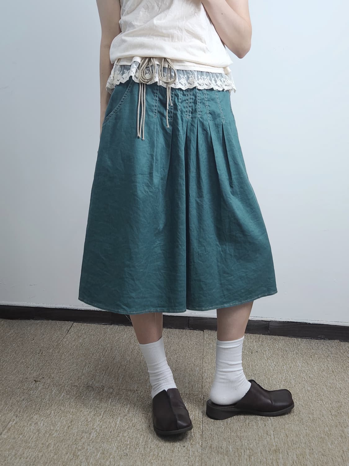 스티치 플리츠 스커트 상품이미지4