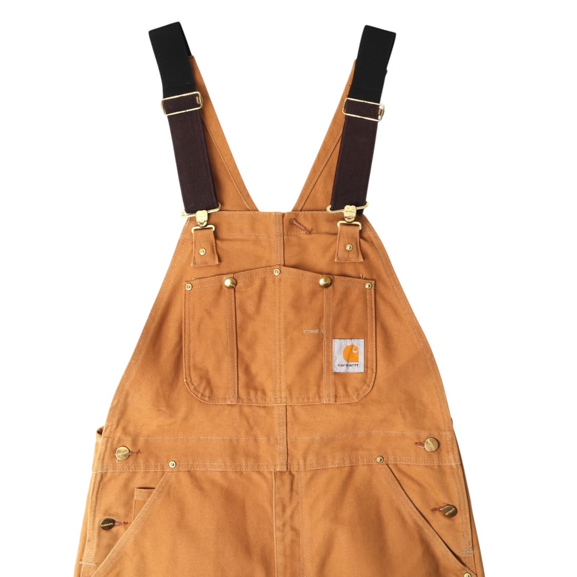 칼하트 브라운 R01 덕 캔버스 더블니 오버롤 상품이미지3