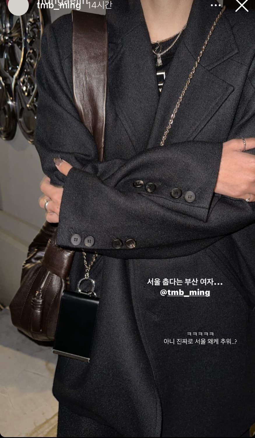 새상품) 트리밍버드 헤어 온 투웨이 체인 월렛 백 카드지갑 가방 상품이미지6