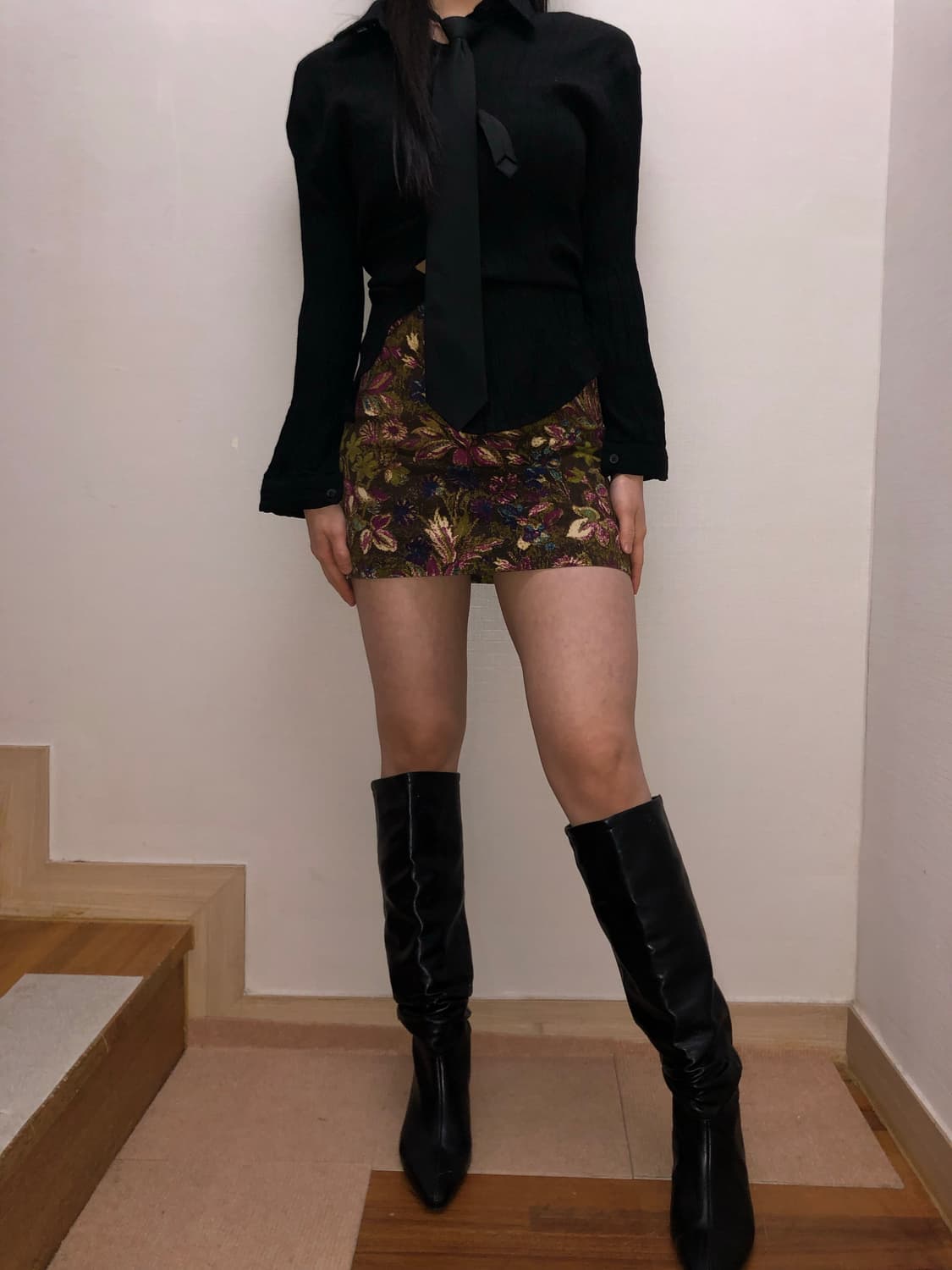 빈티지 카키 플라워 스커트 상품이미지3