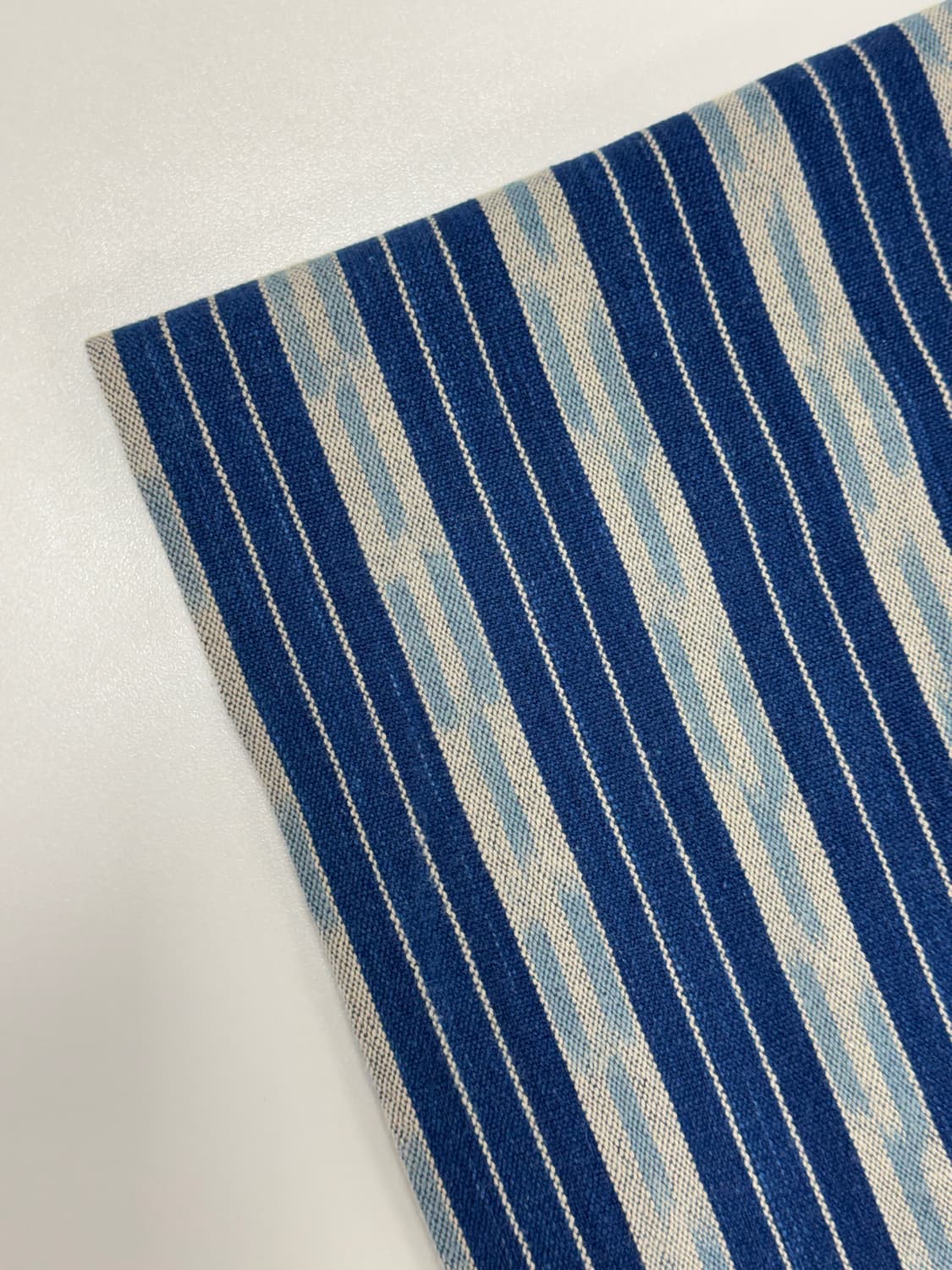 더블알엘 인디고 스트라이프 핸드우븐 코튼 스카프 상품이미지1