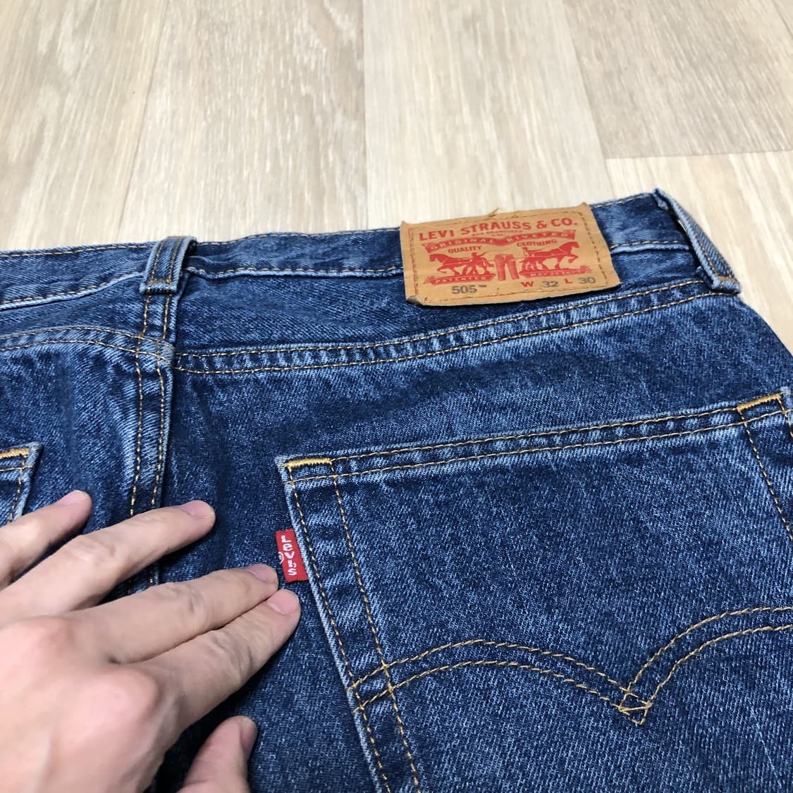 (32) 리바이스 Levi's 505 레귤러핏 중청 워시드 데님 상품이미지6