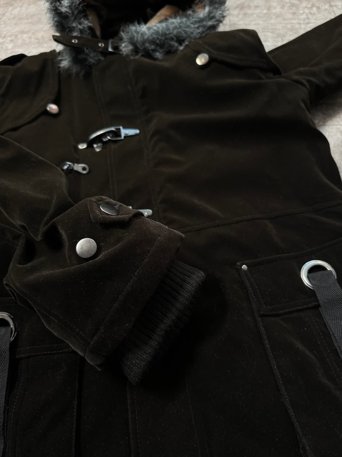 벨벳 파이어맨 후크 퍼 후디드 코트 상품이미지6