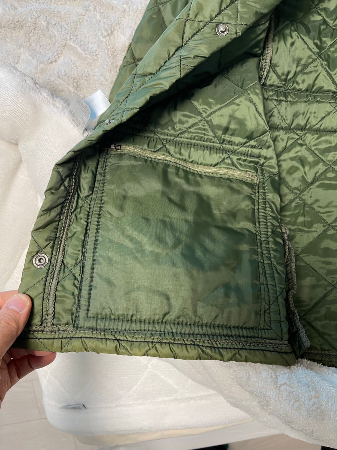 헌팅 월드 헌팅 퀼팅 자켓 올리브 M 상품이미지9
