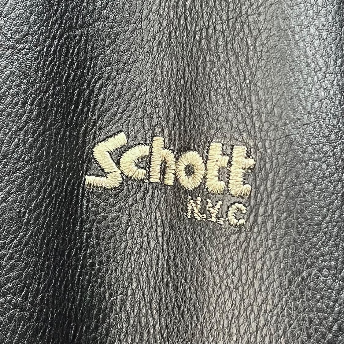 쇼트 아치 로고 스펠아웃 카우 하이드 레더 바시티자켓 상품이미지5