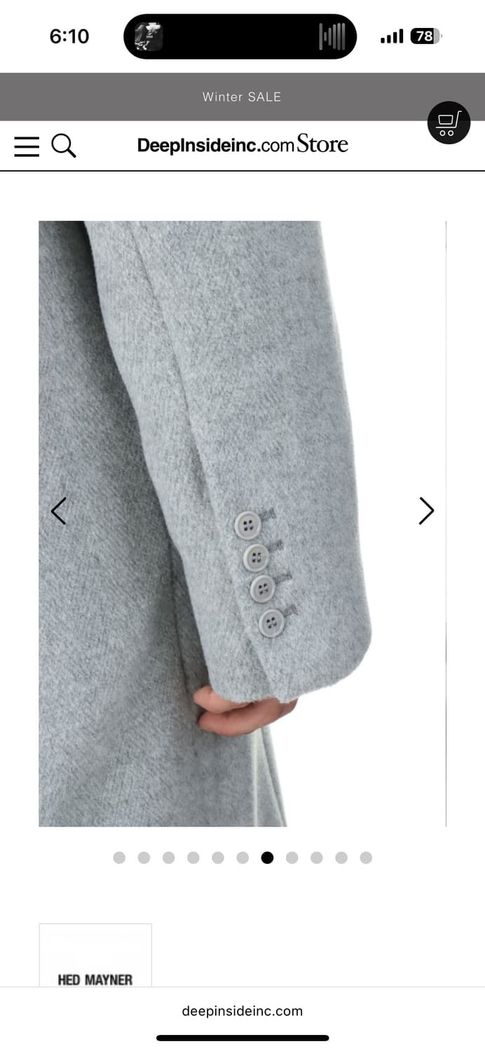 헤드메이너 더블 브레스티드 코트 라이트 그레이 상품이미지5