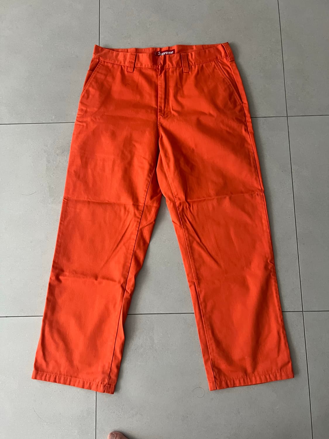 슈프림 x 토이머신 워크팬츠 오렌지 34 상품이미지2