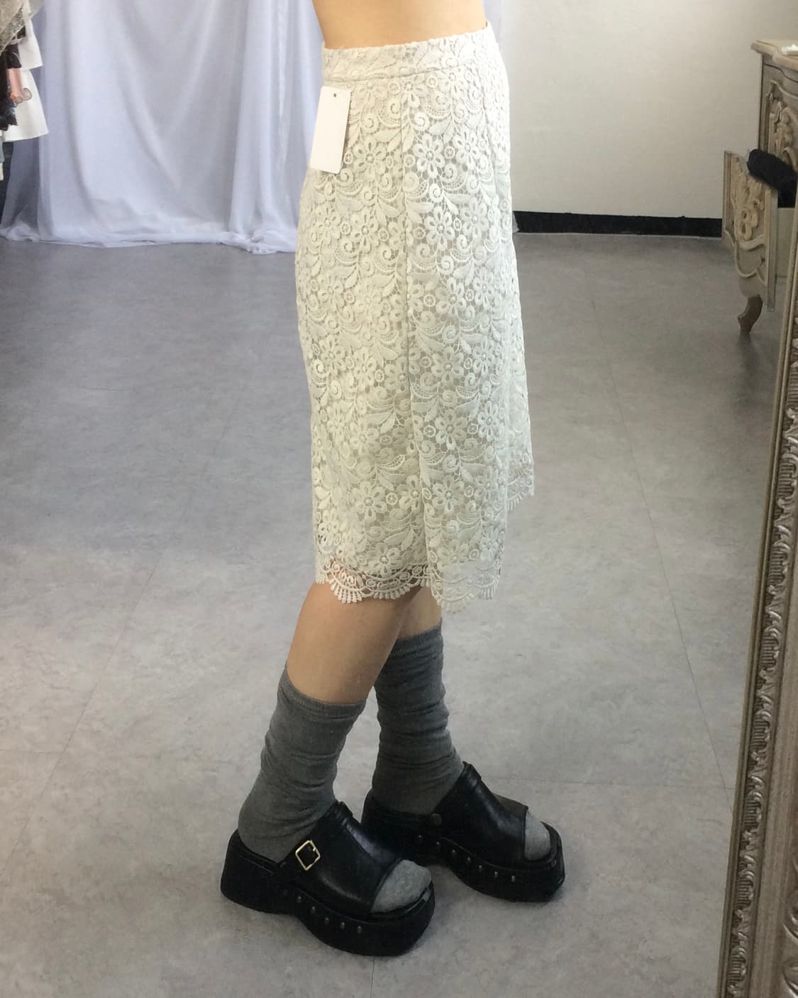 Crochet pattern point midi skirt 상품이미지9
