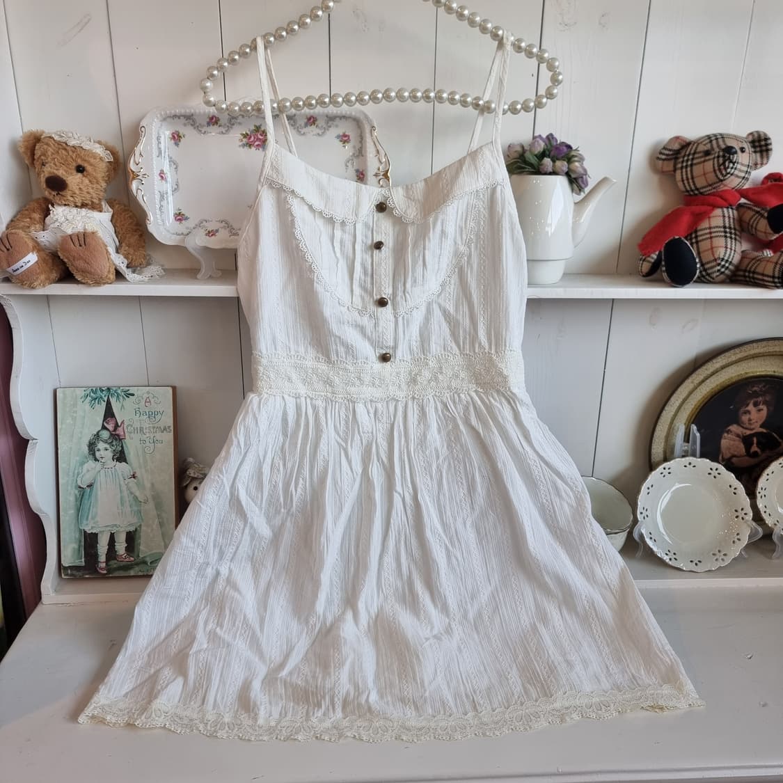 화이트 레이스 캐미솔 원피스 상품이미지1
