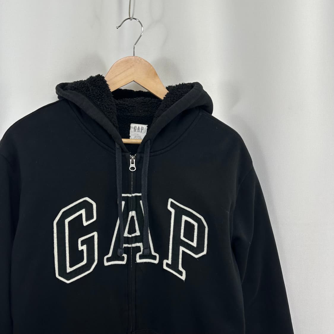   갭 남성 기모 도톰한 후드집업 검정 L  상품이미지4