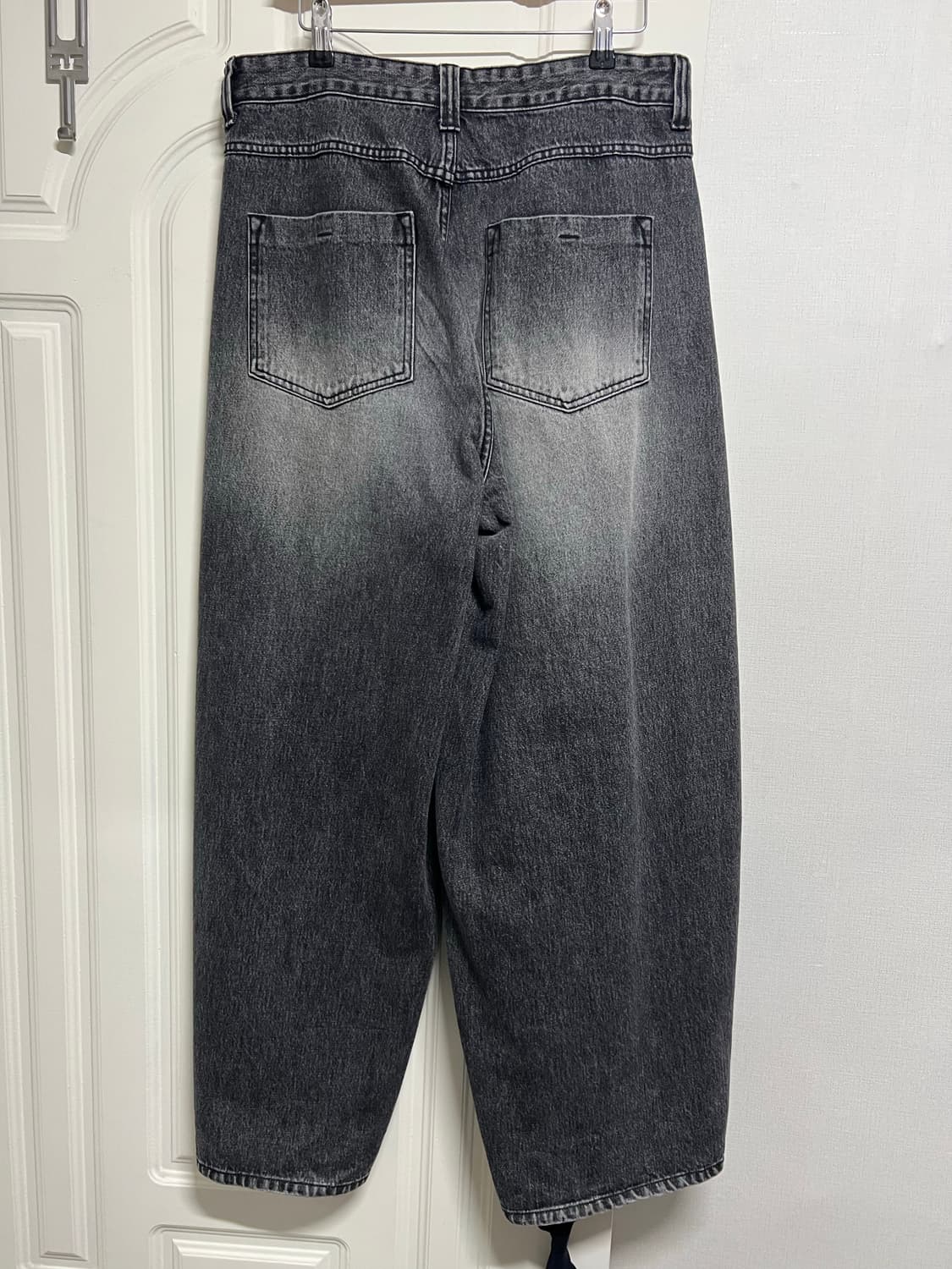 (2) 노운 와이드 커브드 데님 블랙 상품이미지2