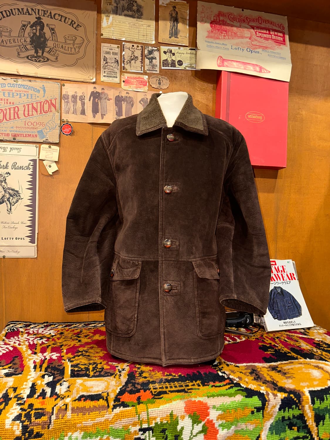 ( L ) 세무자켓 레더자켓 아메카지 워크웨어 빈티지가죽 가죽카코트 상품이미지1