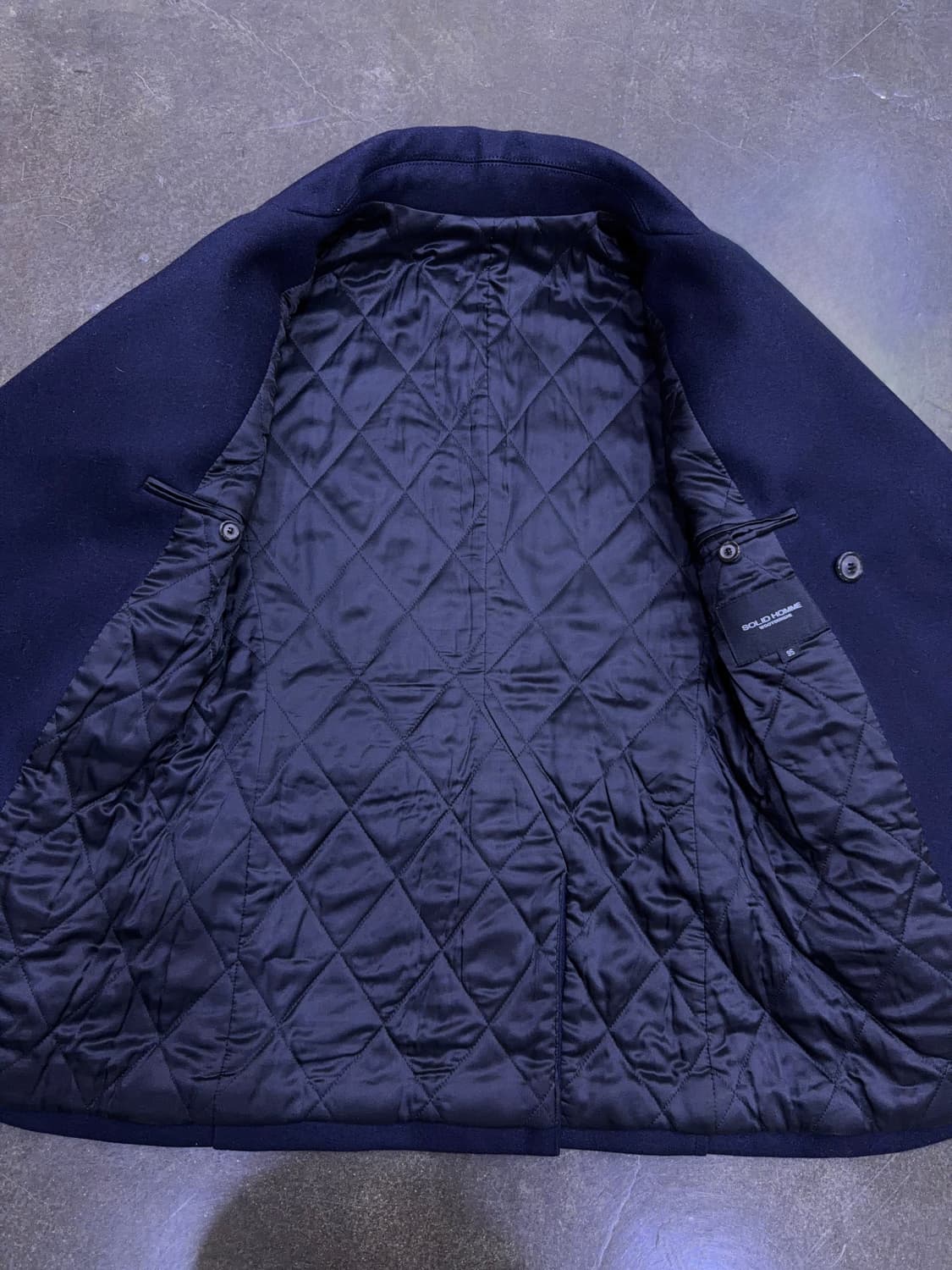 솔리드옴므 우영미 울 캐시미어 염소 가죽 배색 피코트 46 상품이미지9