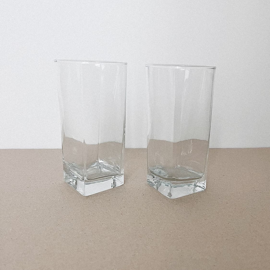 Vintage Square Round Glass Cup Set 상품이미지1