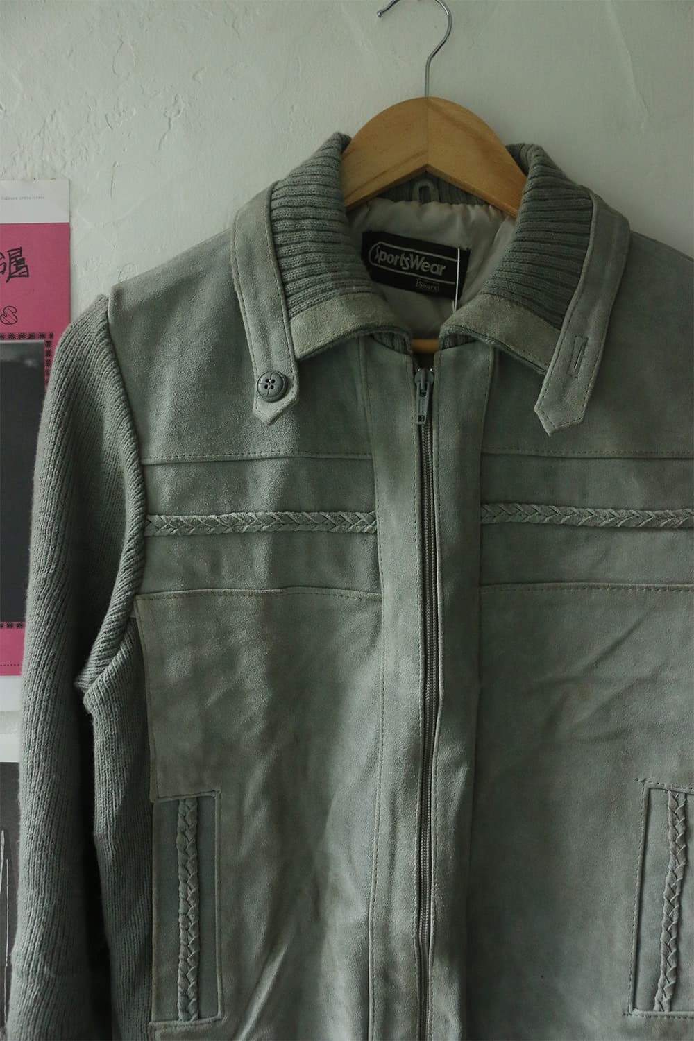 70s Sears 스웨이드 니트 집업 자켓 상품이미지4