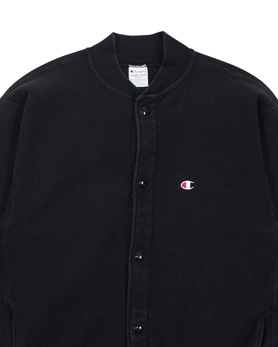 1990s USA 챔피온 리버스위브 스냅 가디건 블랙 빈티지 미국제 상품이미지4