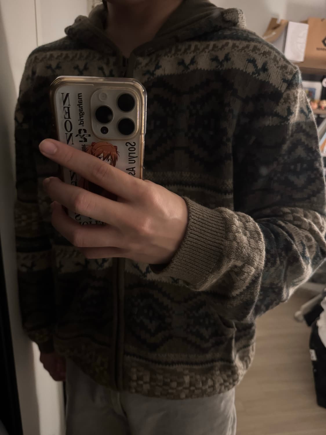디스이즈네버댓 Hooded Zip Up Sweater Brown M 상품이미지4