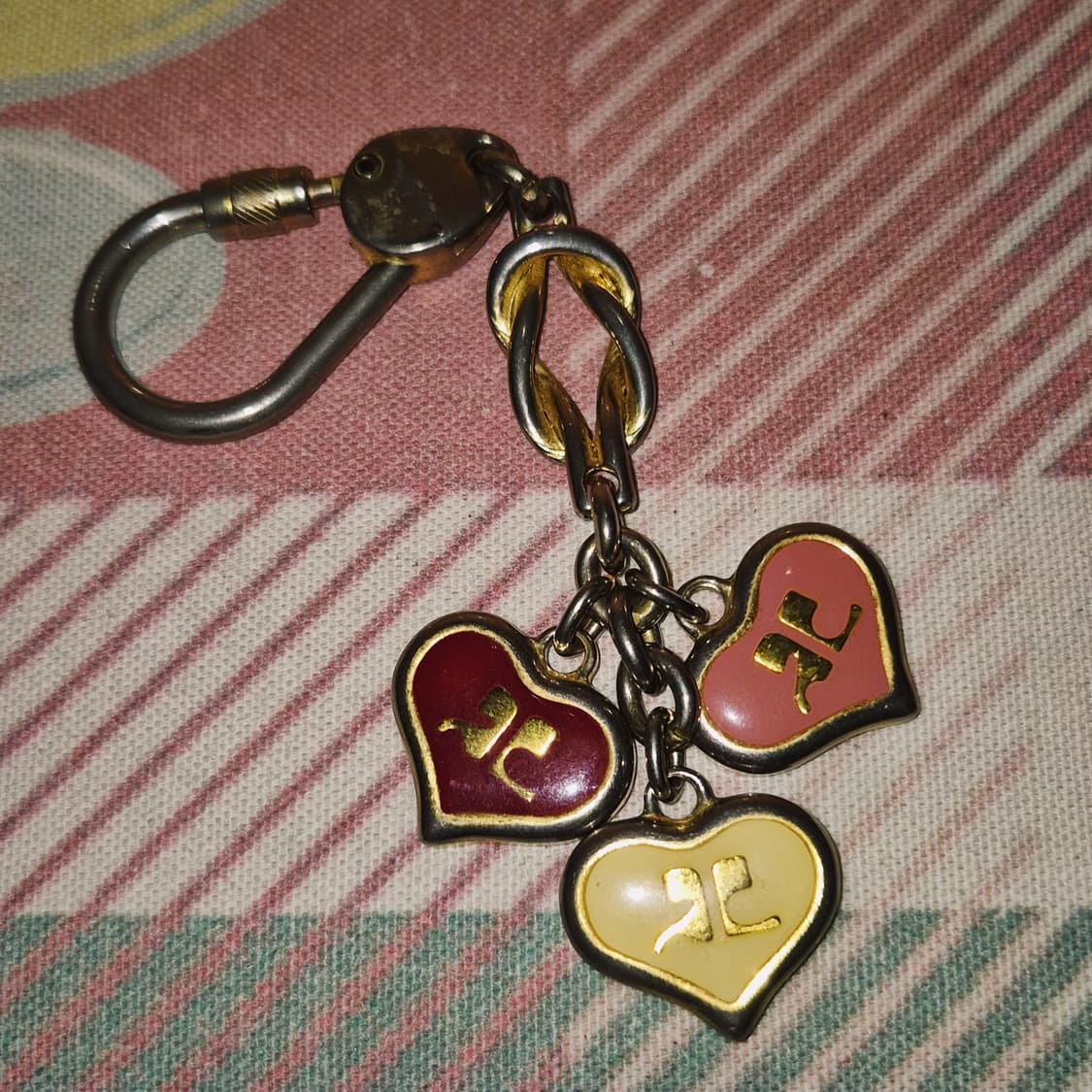 90s 꾸레쥬 하트 에나멜 레이어드 키링 상품이미지7