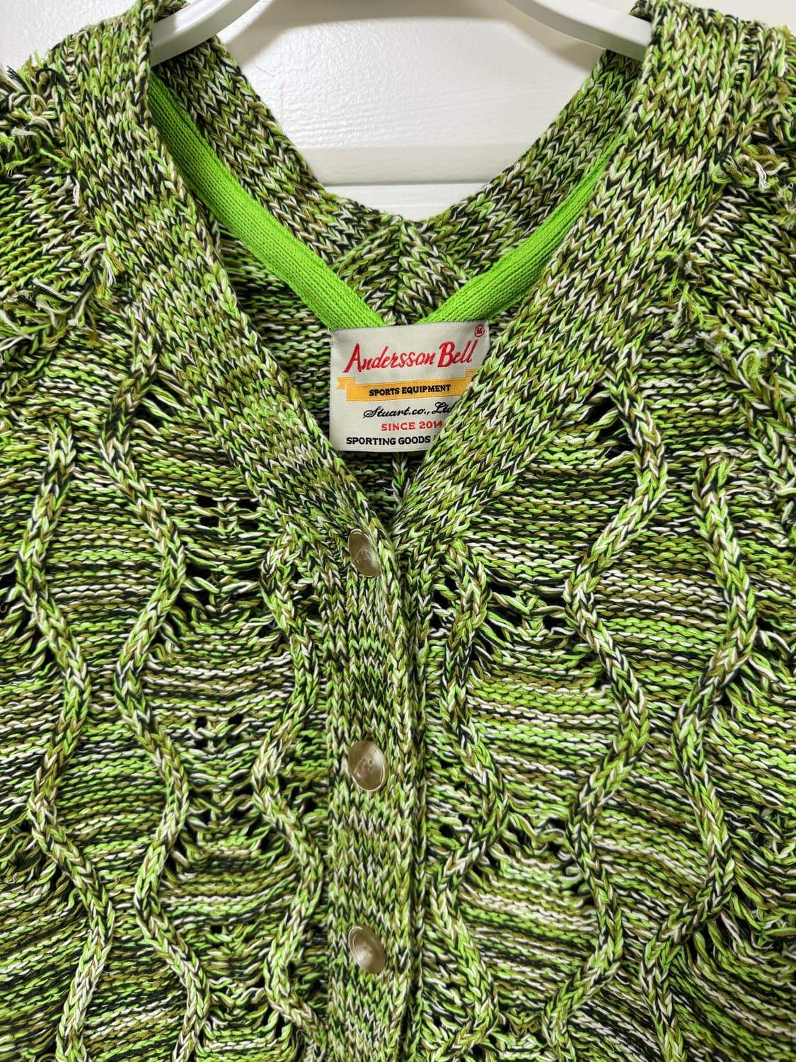 앤더슨벨 프린지 트웨이 가디건 그린 M 상품이미지2