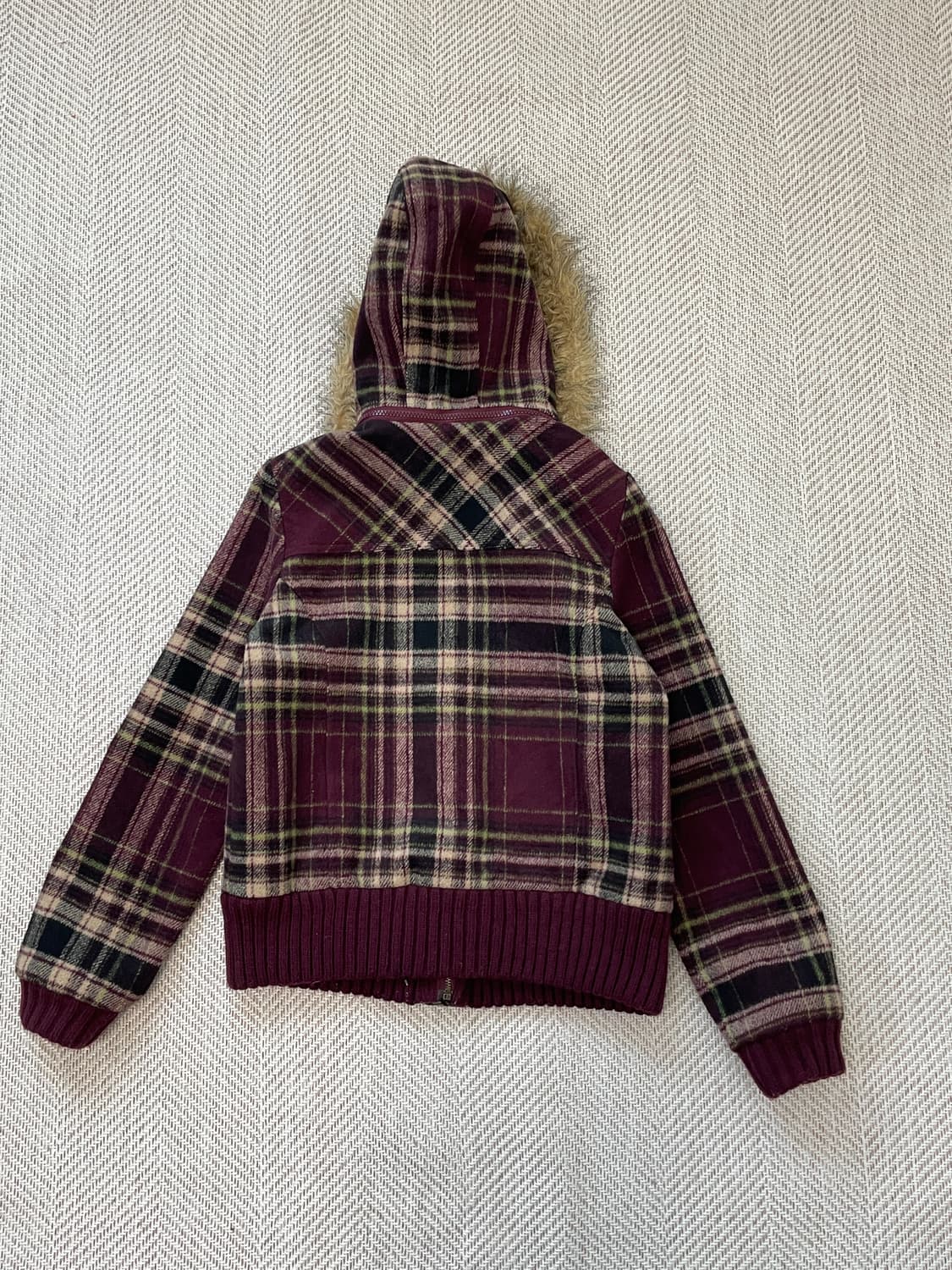 Fika 빈티지 퍼트리밍 체크 자켓 goa y2k 상품이미지5